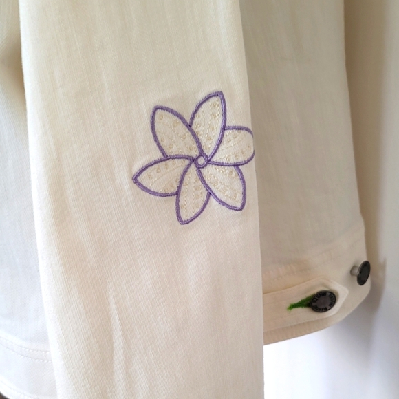 Blassport Cream Denim Embroidered Jacket - Picture 13 of 15